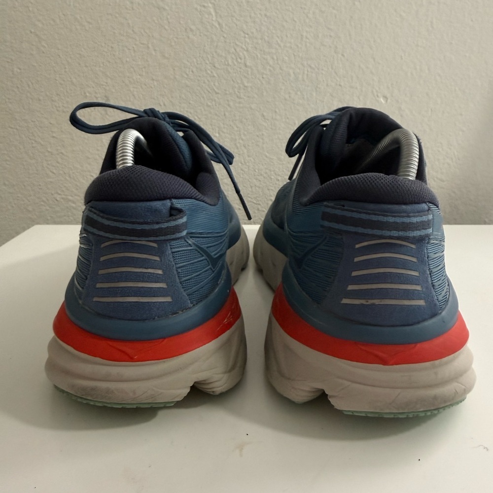 Hoka Men size 9 Bondi 7 Athletic Shoes - Navy and Coral - Picture 5 of 8